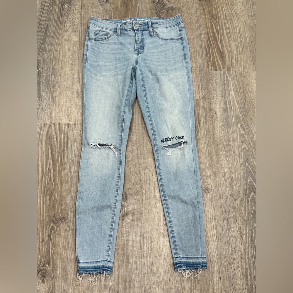 Mossimo Womens Jeans Mid Rise Jegging Power Stretch Blue Denim 2/26R